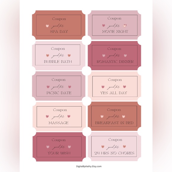 $1.50, PRINTABLE, Valentine’s Day Coupons, Gift - Picture 2 of 2